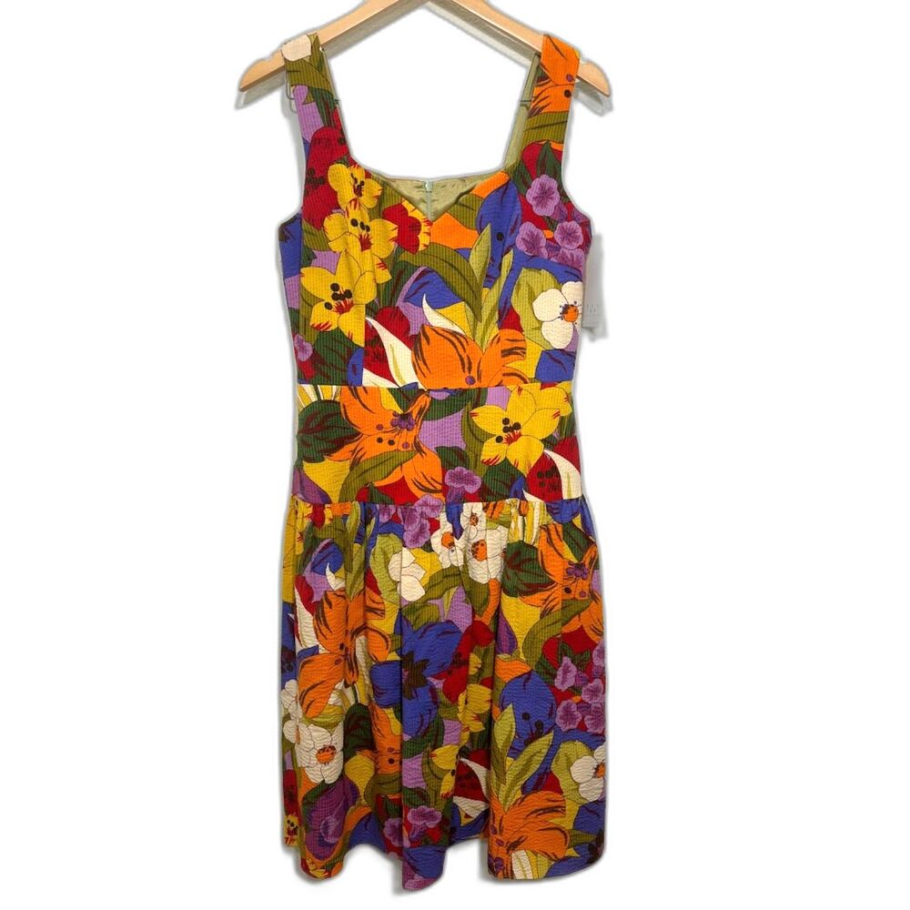 David Meister Dress NWT deadstock tropical floral retro pinup size 10